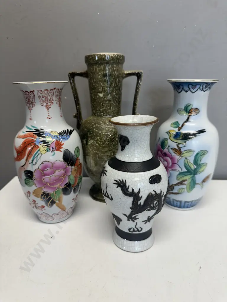 Selection of Vases Including Oriental Themed Image 1++