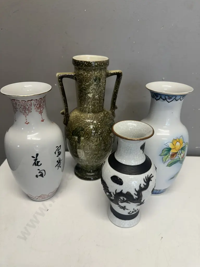 Selection of Vases Including Oriental Themed Image 1++