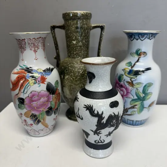 Selection of Vases Including Oriental Themed