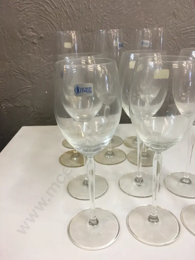 Vintage Schott Zwiesel Long Stem Set Of Six Crystal Wine & Champagne Glasses  Image 1++