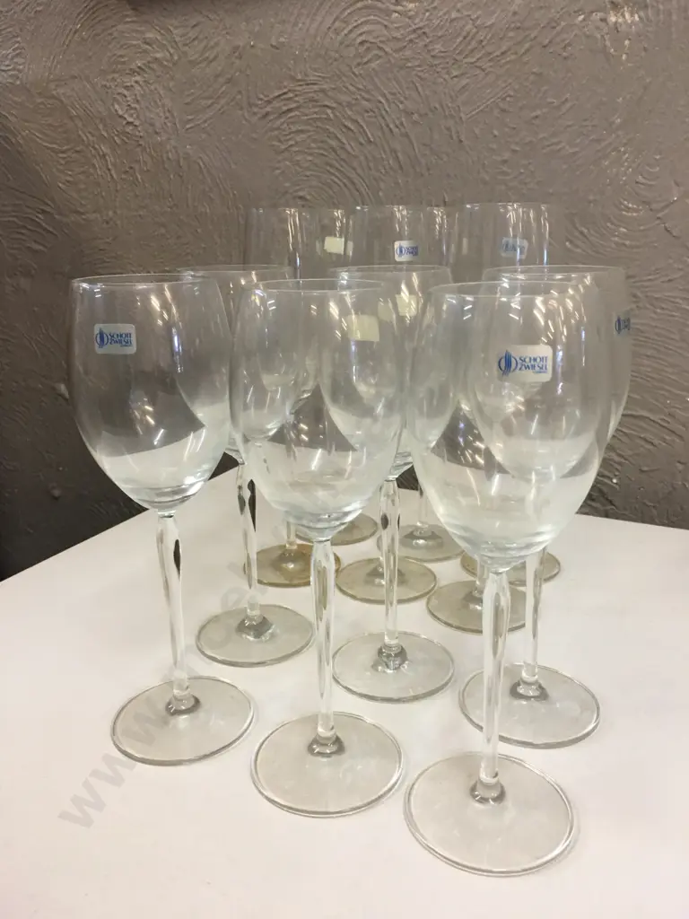 Vintage Schott Zwiesel Long Stem Set Of Six Crystal Wine & Champagne Glasses  Image 1++