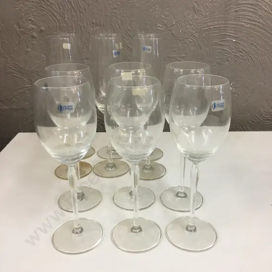 Vintage Schott Zwiesel Long Stem Set Of Six Crystal Wine & Champagne Glasses 