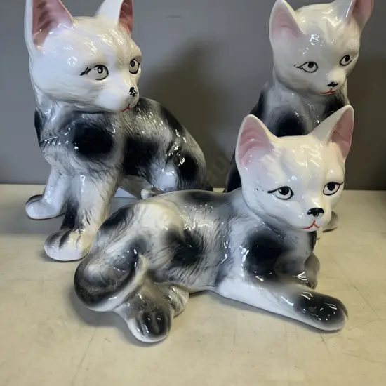 Set of Three Ceramic Cat Money Boxes