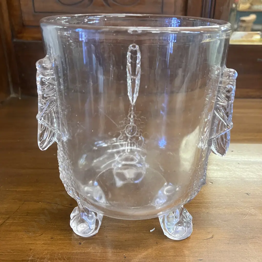 Early American Pressed Glass Co. (EAPG) Grasshopper Design Victorian Three Footed Jar Image 1++