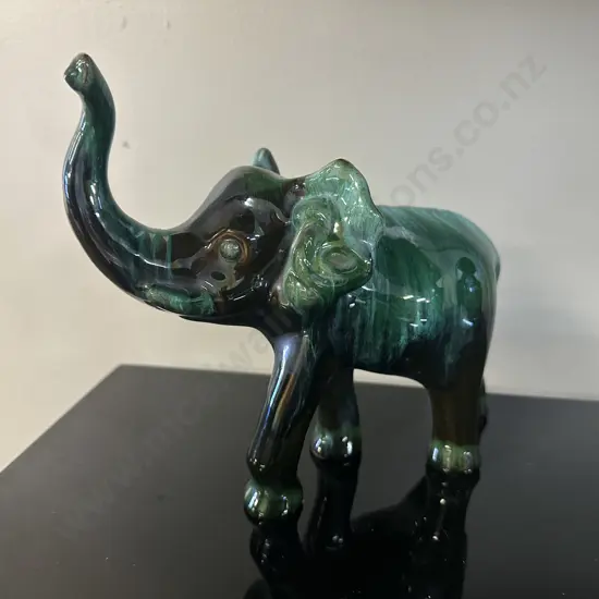 Vintage Blue Mountain Elephant Green/Black H20,W22cm.