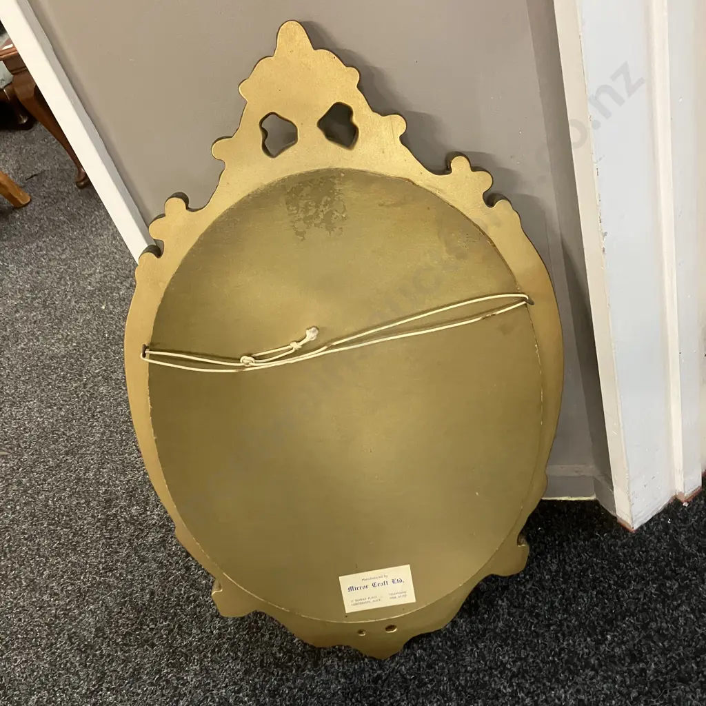 Vintage Gold Ornate Wall Mirror By Mirror Craft New Zealand. 69 x 43cm Image 1++