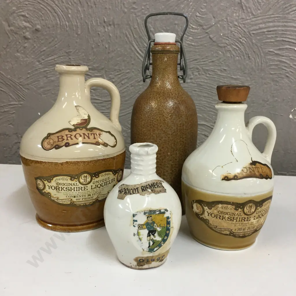 Vintage MKM Stoneware Beer Bottle With With Porcelain Lid, Original Bronte Stoneware Bottles Etc Image 1++
