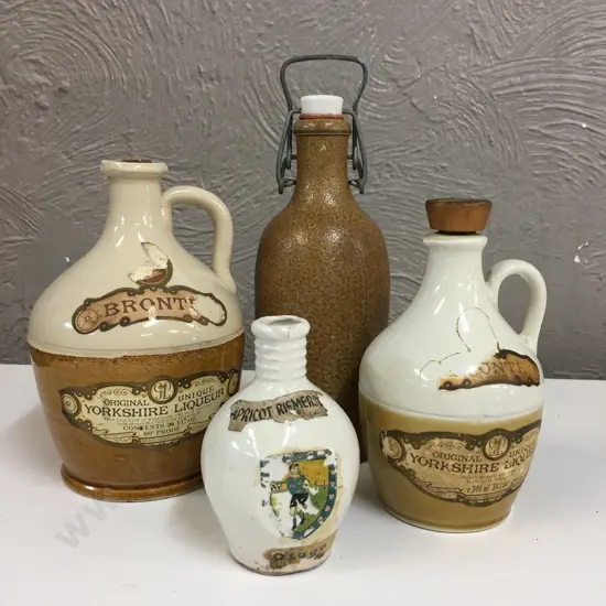 Vintage MKM Stoneware Beer Bottle With With Porcelain Lid, Original Bronte Stoneware Bottles Etc