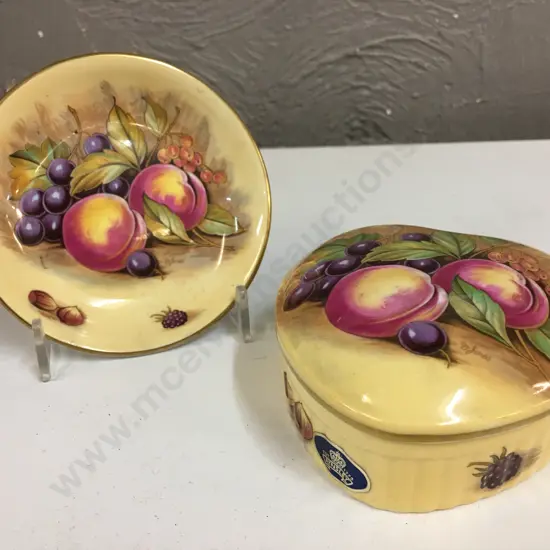 Aynsley D Jones Heart Shaped Trinket Dish & Round Small Dish