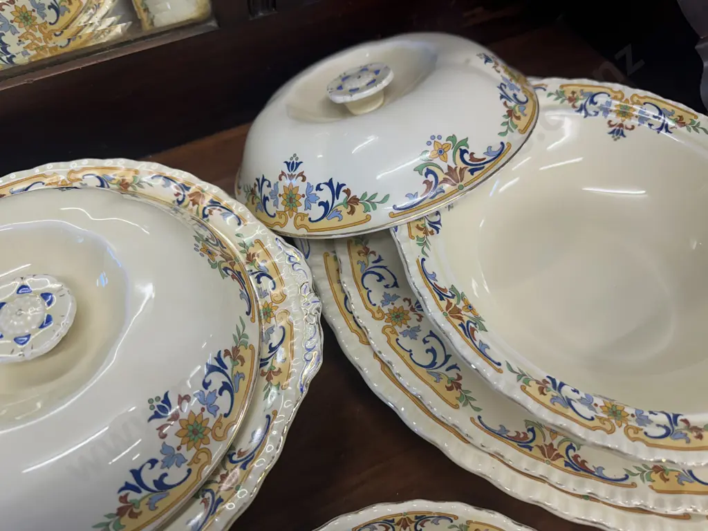 Grindley Serving Ware Including Oval Platters, Lidded Serving Dishes, Gravy Jug & Under Plate   Image 1++