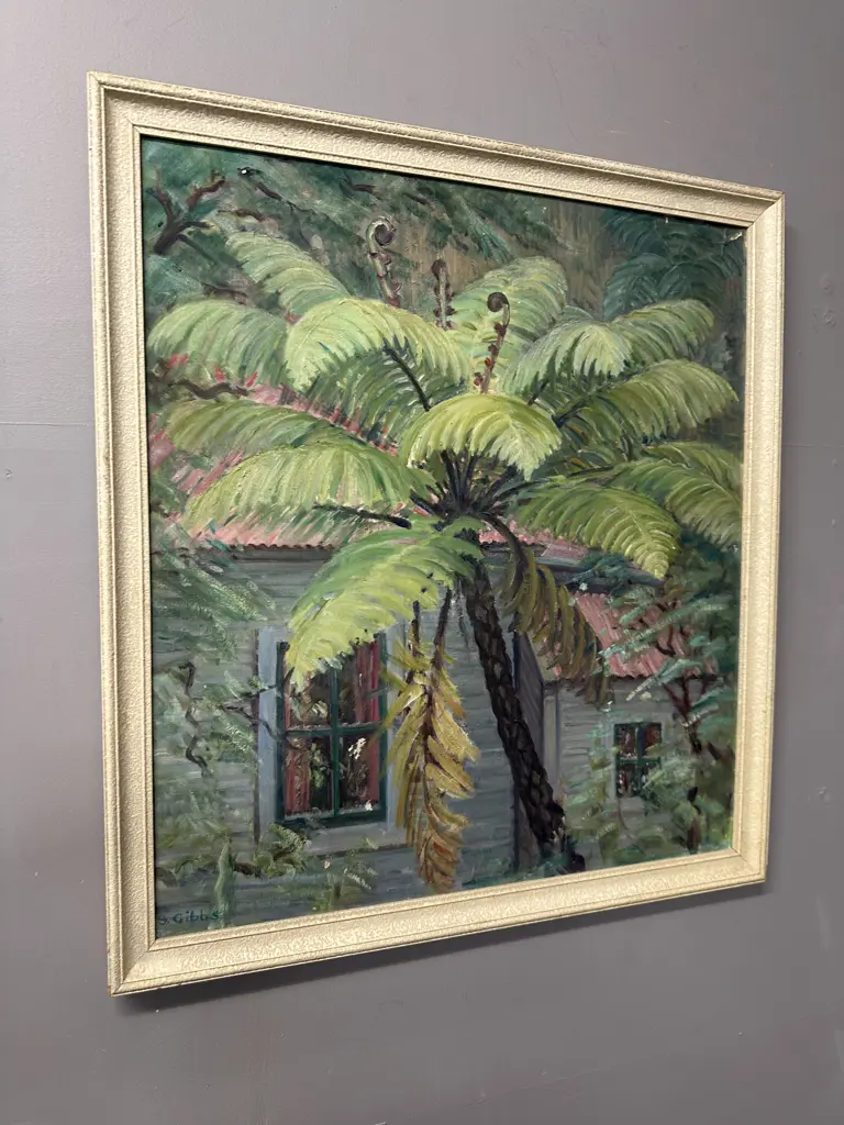 Vintage Framed Original Artwork Titled 'Next Door' By S.Gibbs H67,W61cm. Image 1++