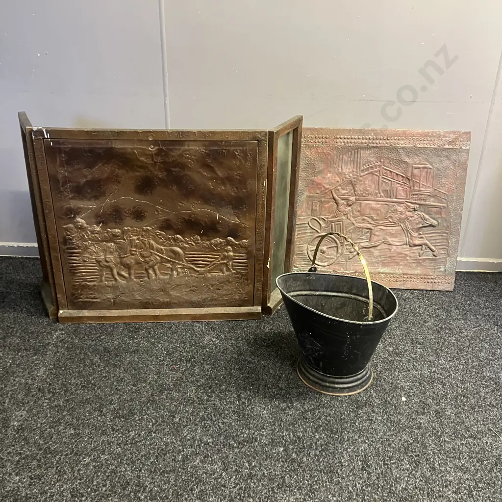 Copper Firescreen, Copper Firescreen Panel, Coal Bucket Image 1++