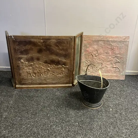 Copper Firescreen, Copper Firescreen Panel, Coal Bucket