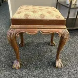 Georgian Style Padded Stool. H48 W43 D37cm Image 1++