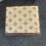 Georgian Style Padded Stool. H48 W43 D37cm Image 1++