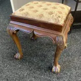 Georgian Style Padded Stool. H48 W43 D37cm Image 1++