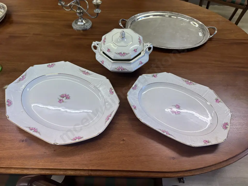 Hughes Longport England Serving Platters x2 & Lidded Tureen #3466 Image 1++