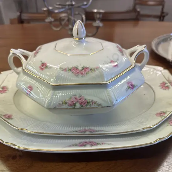 Hughes Longport England Serving Platters x2 & Lidded Tureen #3466