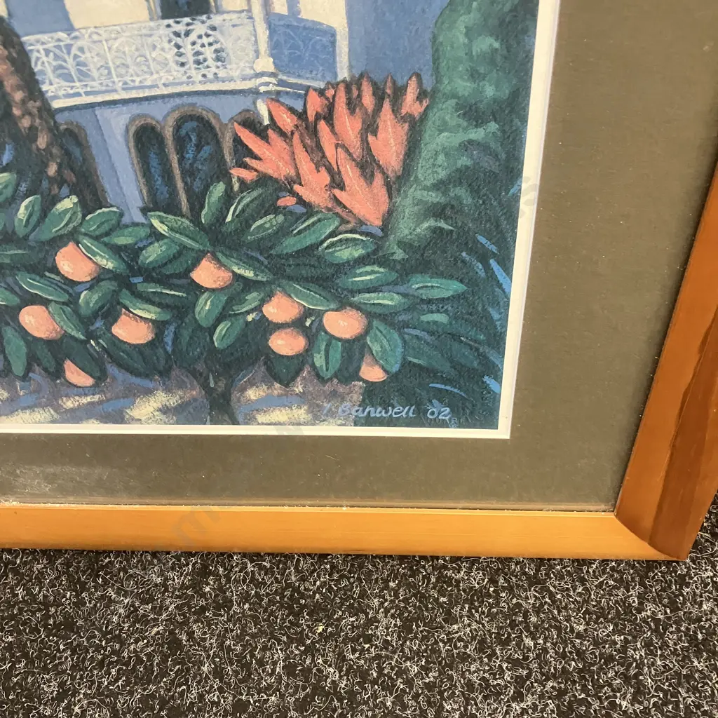 Ingrid Banwell Houses, Trees & Blue Mountains Framed Art Print. 66 x 90cm Image 1++