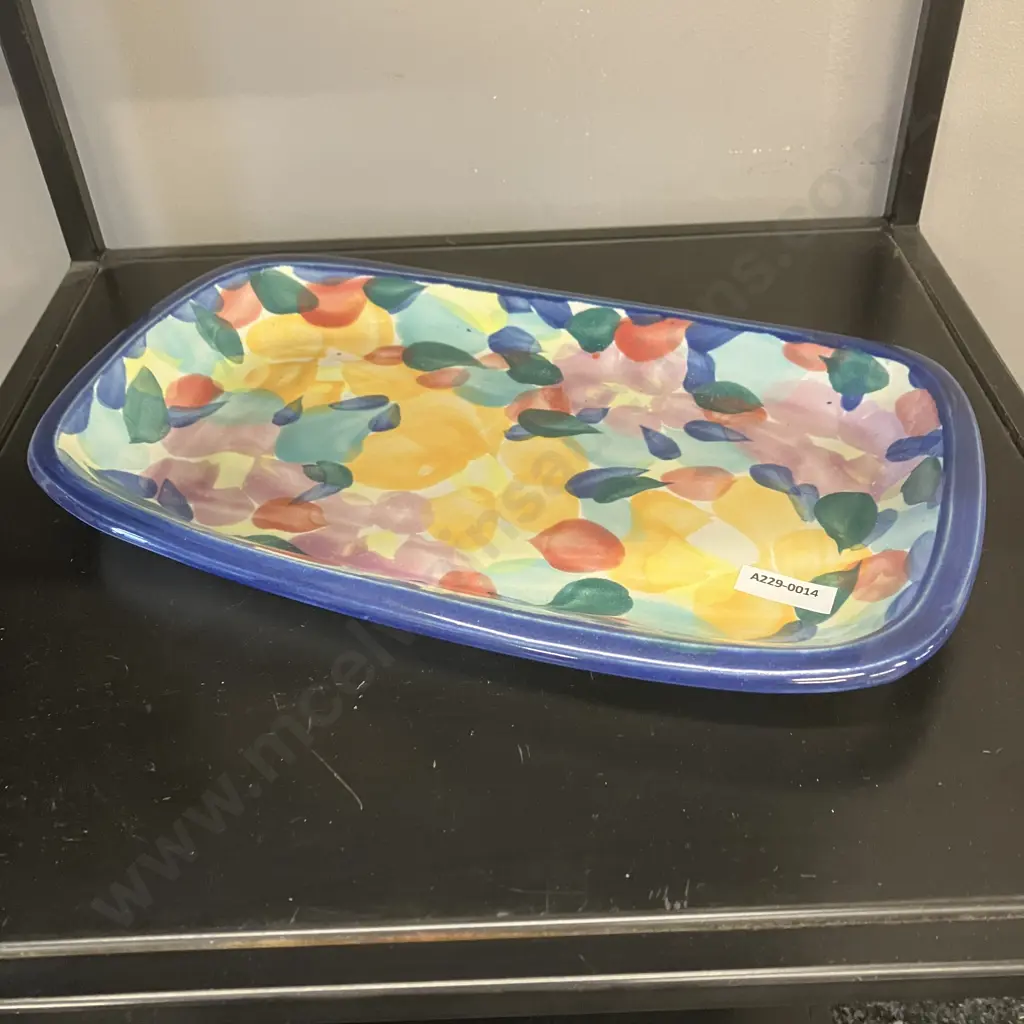 Tony Sly Raglan Pottery Large Rectangular Platter. 33 x 20cm Image 1++