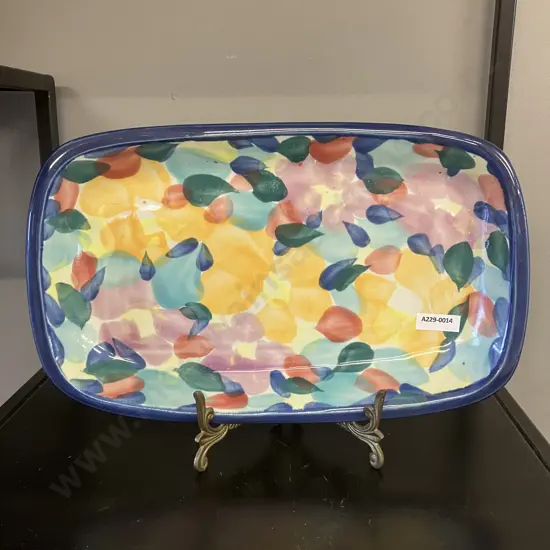 Tony Sly Raglan Pottery Large Rectangular Platter. 33 x 20cm