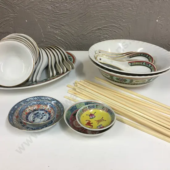 Oriental Bowls, Dishes, Spoons & Chopsticks