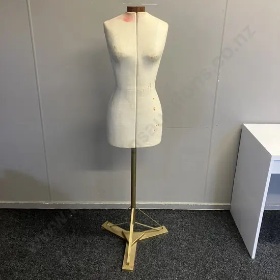 Vintage Tru Form Dress Form On Wooden Stand