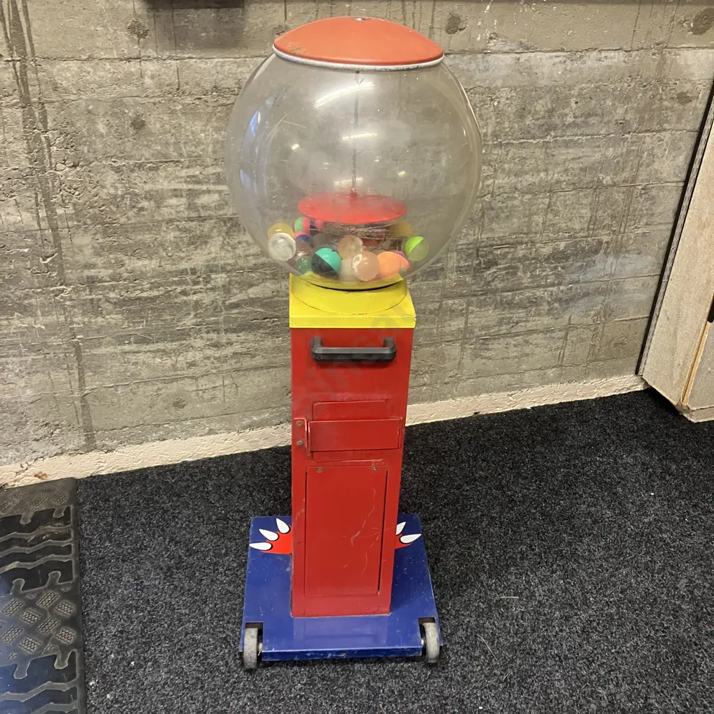 Cyclops Superball "Bouncy Ball" Spiral Vending Machine (No Keys) H116cm, As Found Condition Image 1++