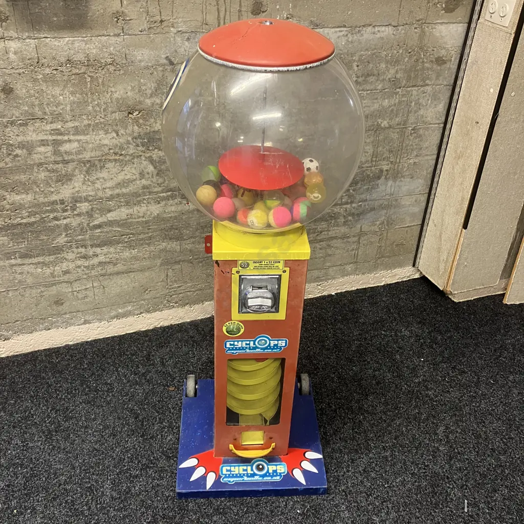 Cyclops Superball "Bouncy Ball" Spiral Vending Machine (No Keys) H116cm, As Found Condition Image 1++