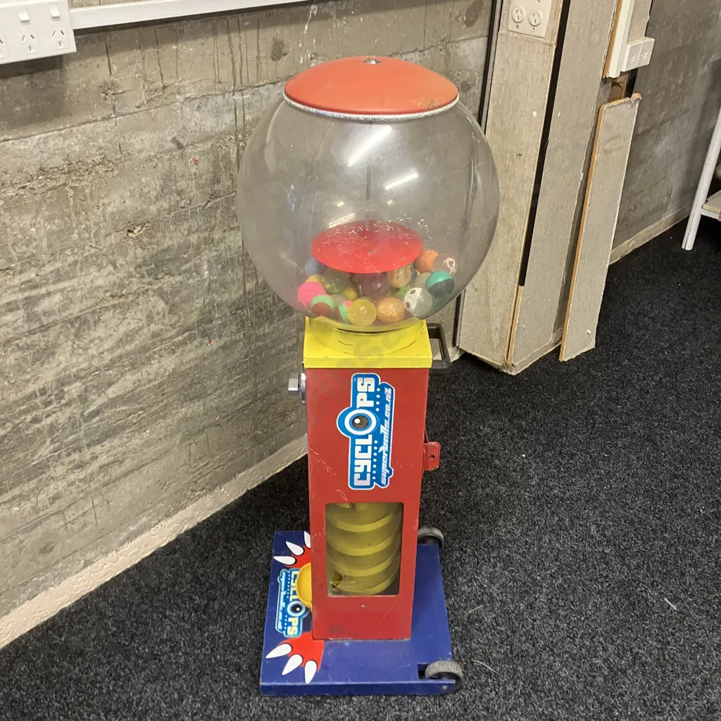 Cyclops Superball "Bouncy Ball" Spiral Vending Machine (No Keys) H116cm, As Found Condition Image 1++