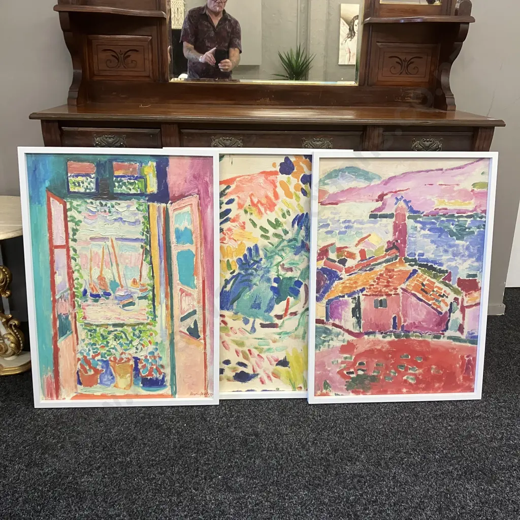 Henry Matisse 1905 Open Window, Collioure, Landscape at Collioure & View of Collioure - Framed Art Prints. 86 x 62cm Image 1++