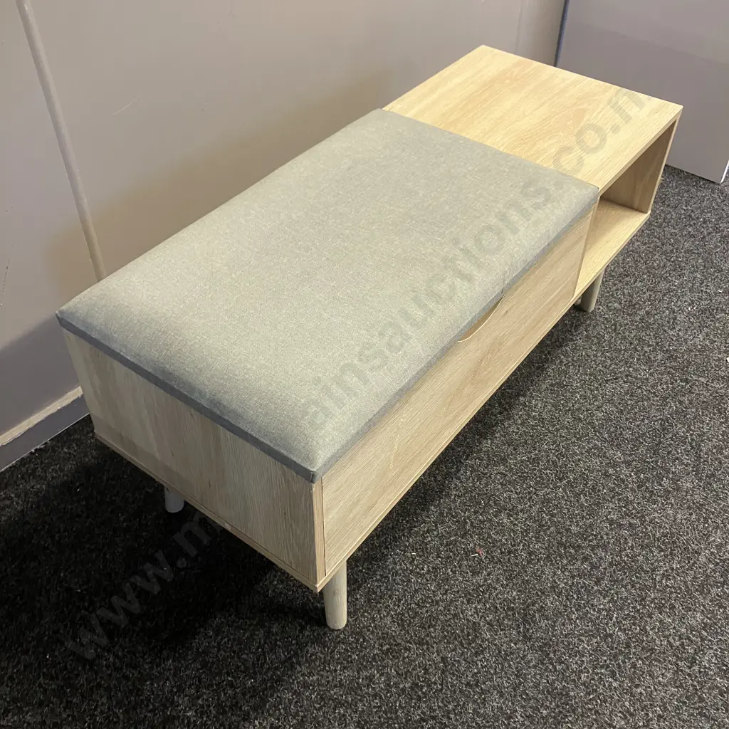 Telephone Table With Padded Seat. H44 W100 D40cm (As Found) Image 1++