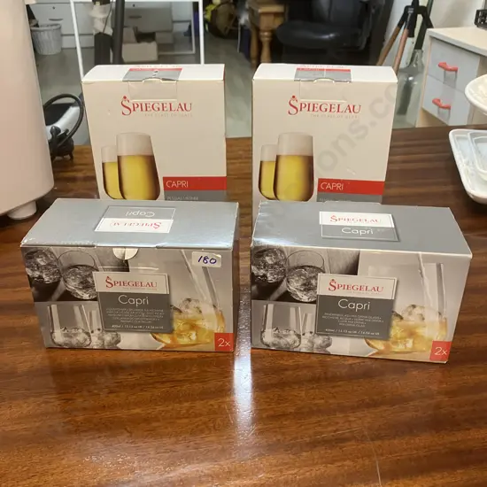 SPIEGELAU Capri Mix Drinks Glass 4 x 430ml (Boxed) & Capri Pilsner Beer Glasses x 4 (Boxed)