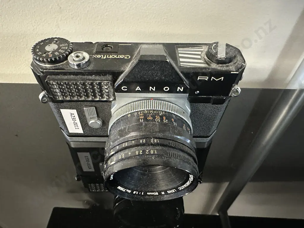 Canon Canonflex RM (#191539) 35mm SLR Camera with Super-Canomatic R 50mm f/1.8 Lens (#73596)- Japan 1962 Image 1++