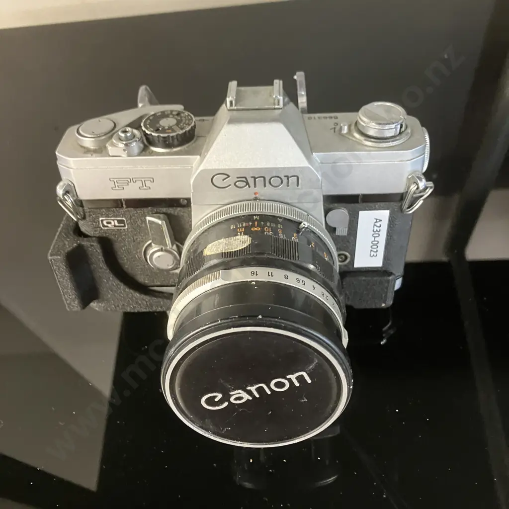 Canon Model FT QL 35mm SLR Camera (#588318) With Canon FL 50mm f1.4 Lens (#228048) JAPAN 1956 Image 1++