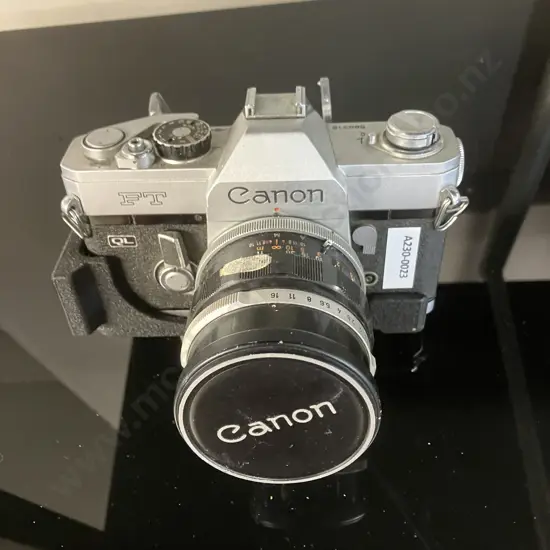 Canon Model FT QL 35mm SLR Camera (#588318) With Canon FL 50mm f1.4 Lens (#228048) JAPAN 1956