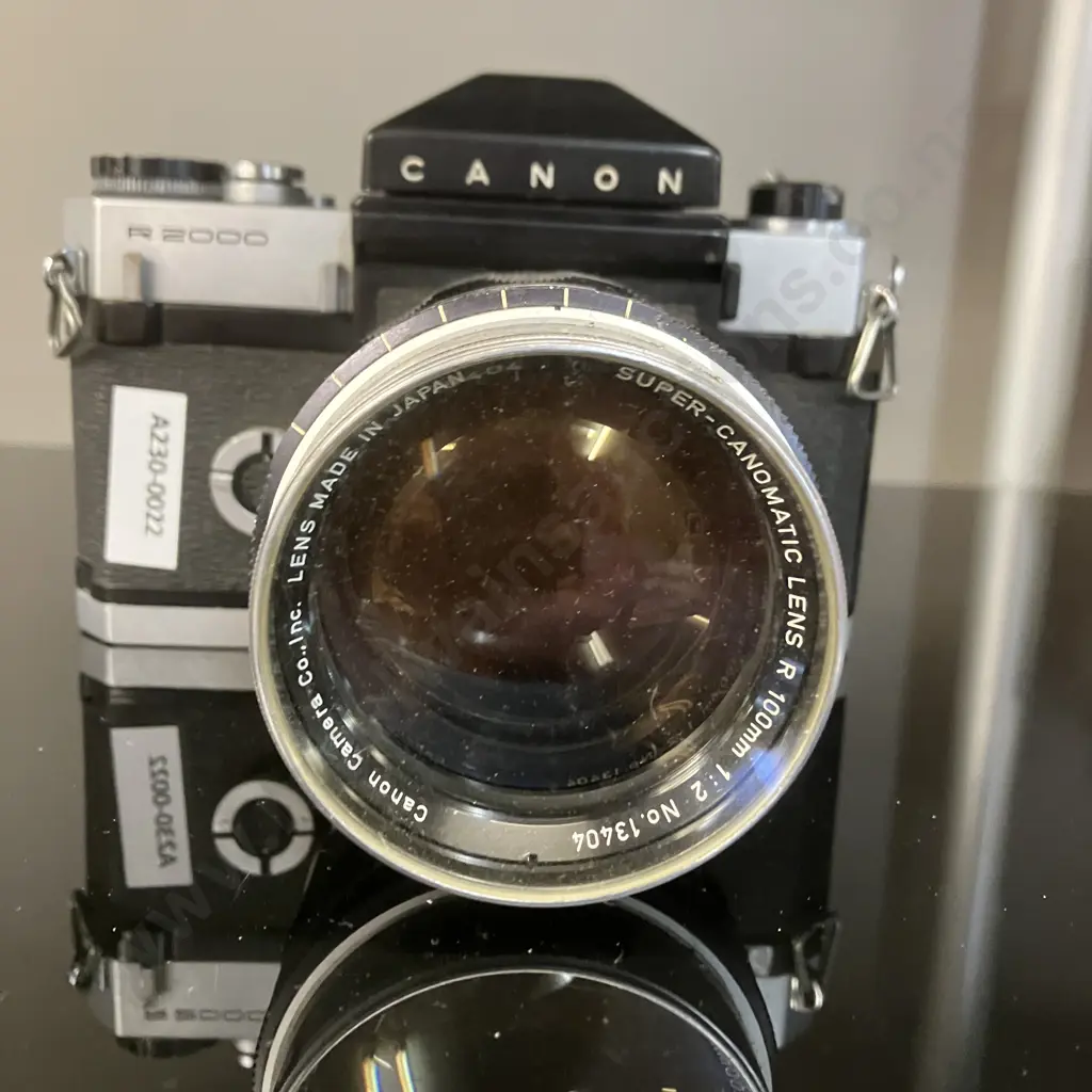 RARE Canon Canonflex R2000 (#58924) With Canon Super-Canomatic Lens R 100mm f1:2 (#13404) Japan 1960-1964 Image 1++