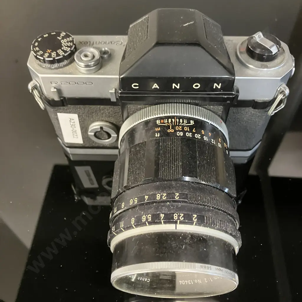RARE Canon Canonflex R2000 (#58924) With Canon Super-Canomatic Lens R 100mm f1:2 (#13404) Japan 1960-1964 Image 1++