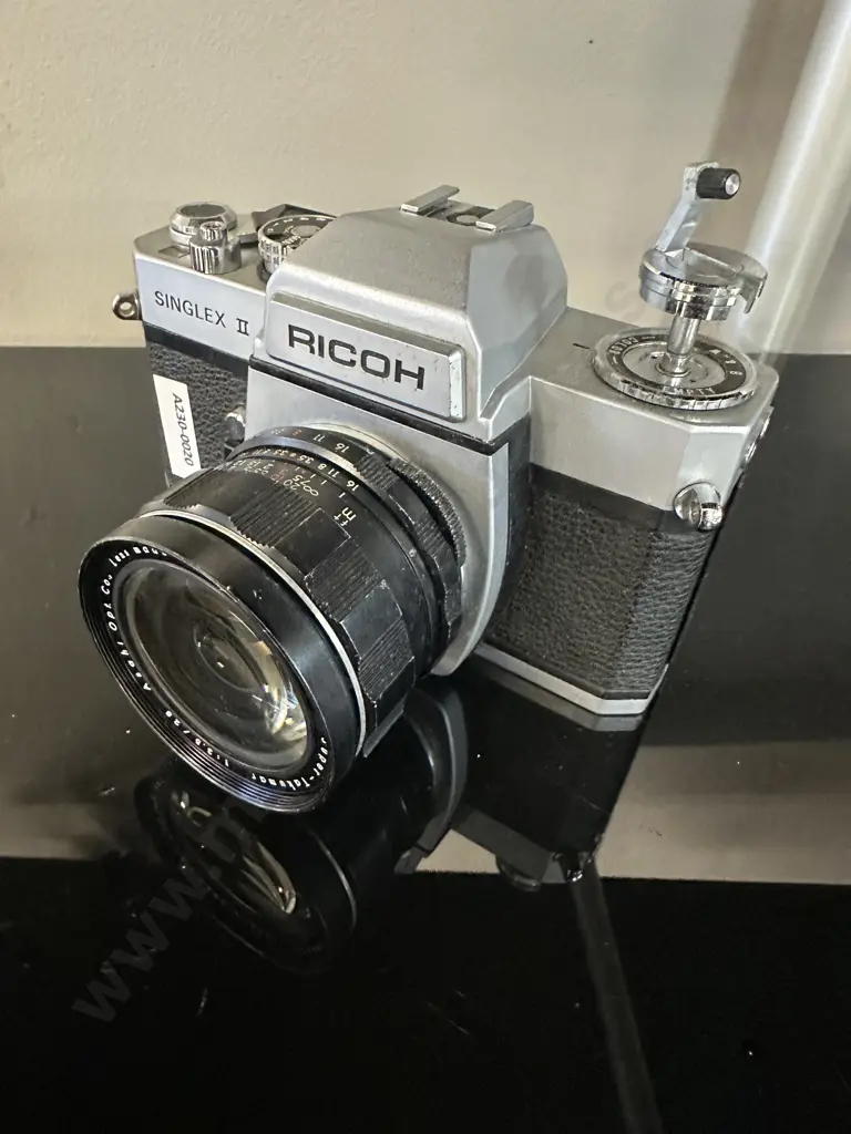Ricoh Singlex II 35mm SLR Camera (#23 204199) with Asahi Opt. Co. Super-Takumar 28mm f3.5 Lens (#1054282) - Japan Image 1++