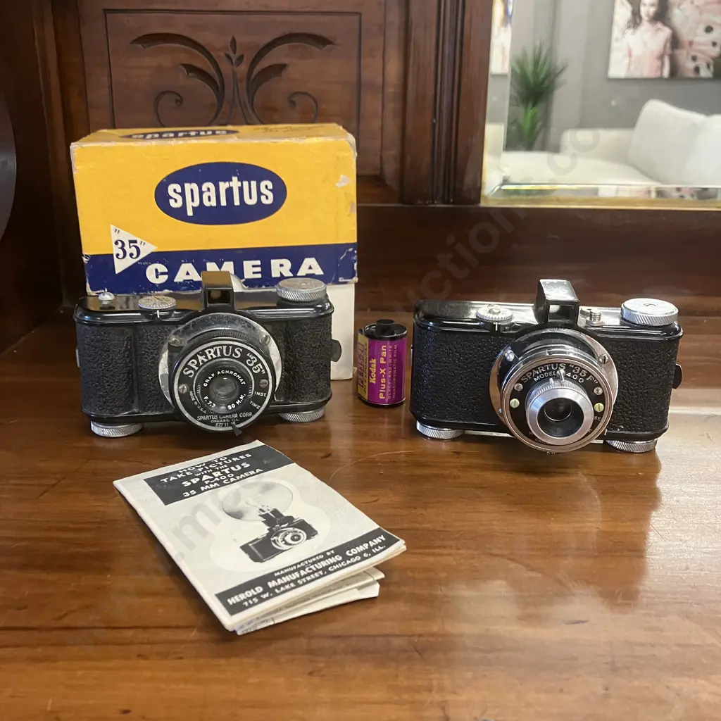 Spartus 35mm Film Cameras - "35" With Original Box & Instructions and "35F" Image 1++