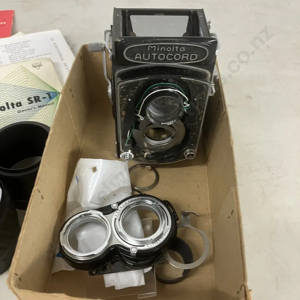 Minolta Photography Items - AF 100-300 Zoom xi & AF 70-210 Lens, Minolta 16 Spy Camera, Minolta Autocord Parts Etc Image 1++