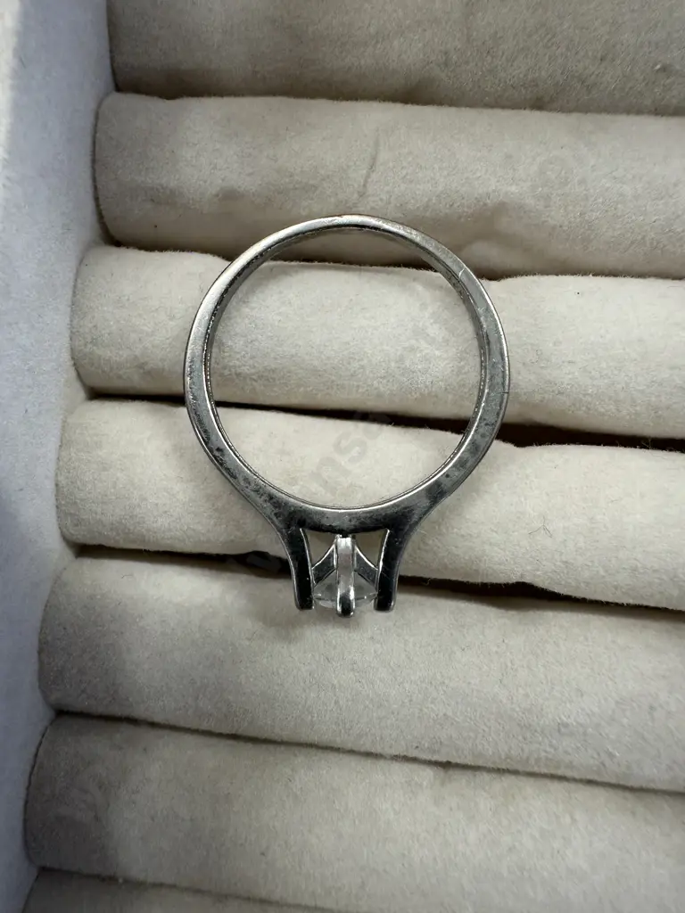 Large Stamped 925 Ring With Clear Stone Image 1++