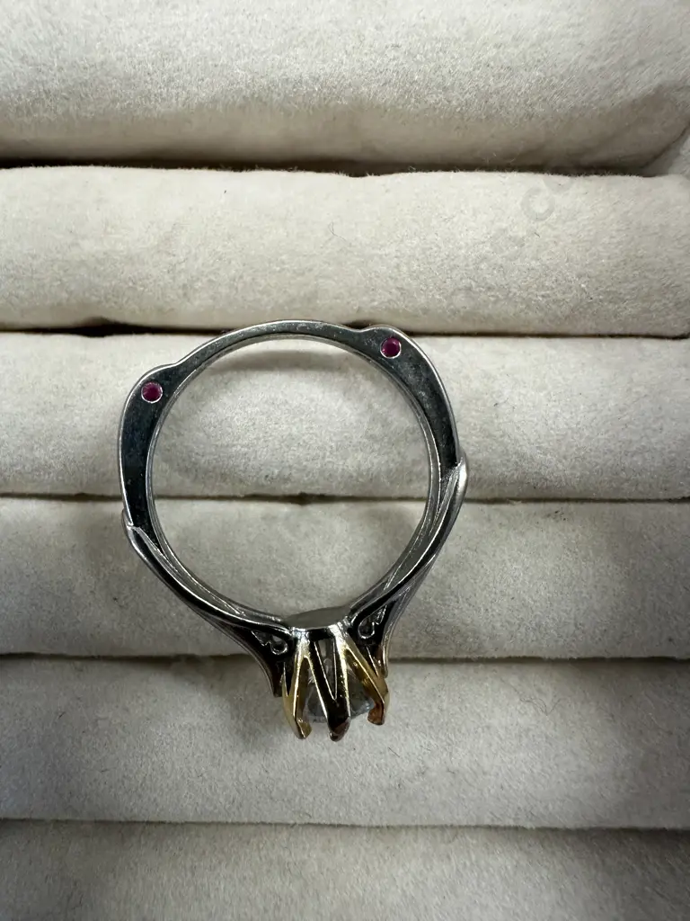Large Stamped 925 Ring With Clear Stone Image 1++