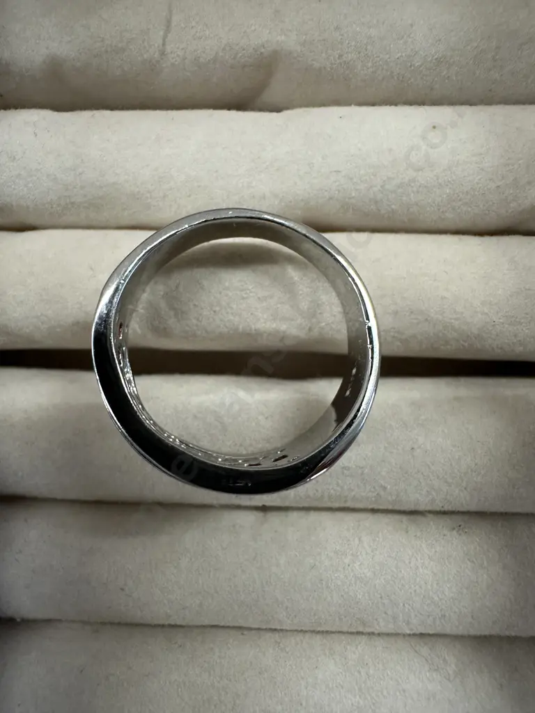 Large Stamped 925 Ring With Red & Clear Stone Image 1++
