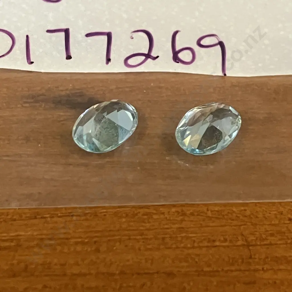 Topaz Blue 3.5 ctw, Oval Pair 6 x 8mm Image 1++