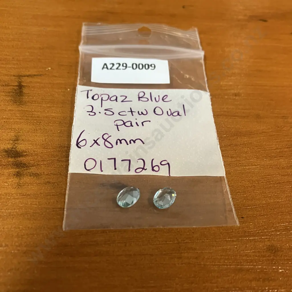 Topaz Blue 3.5 ctw, Oval Pair 6 x 8mm Image 1++
