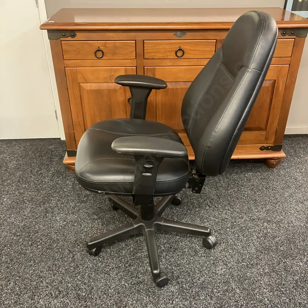 BURO Persona Black Leather Office Chair - Model 127-L3 Image 1++