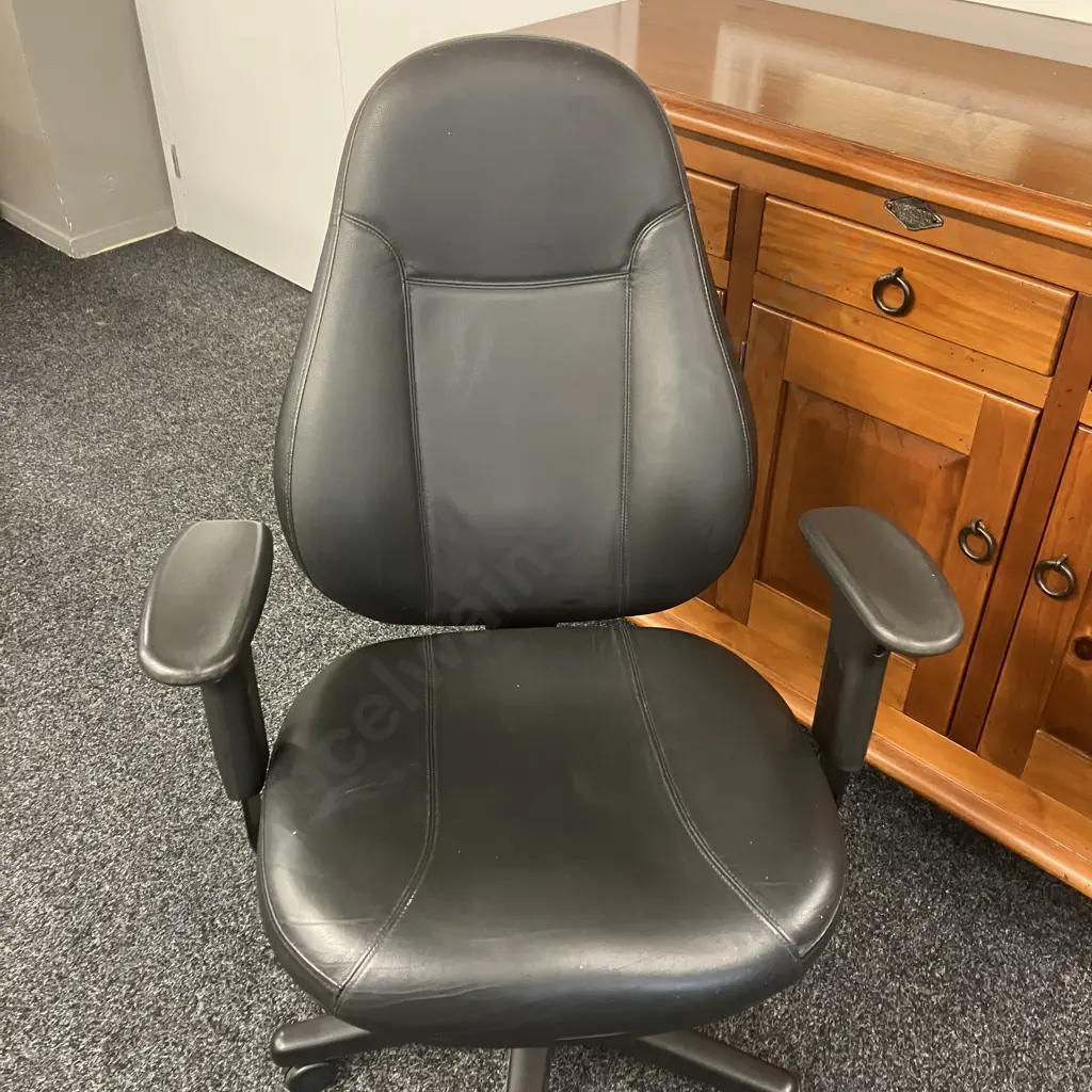 BURO Persona Black Leather Office Chair - Model 127-L3 Image 1++
