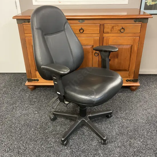 BURO Persona Black Leather Office Chair - Model 127-L3