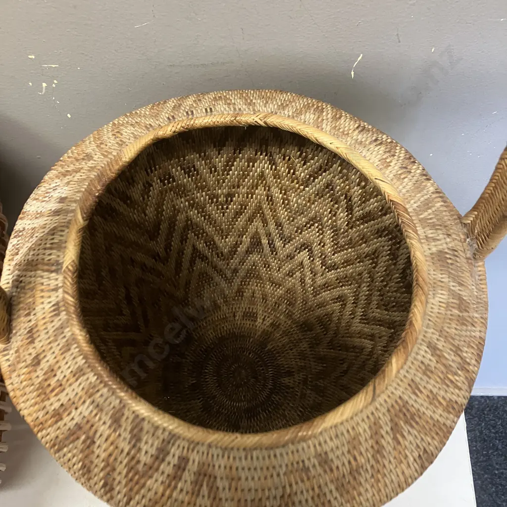 Vintage Wicker Picnic Basket, PNG BUKA Basket H52cm, Cane Basket Image 1++
